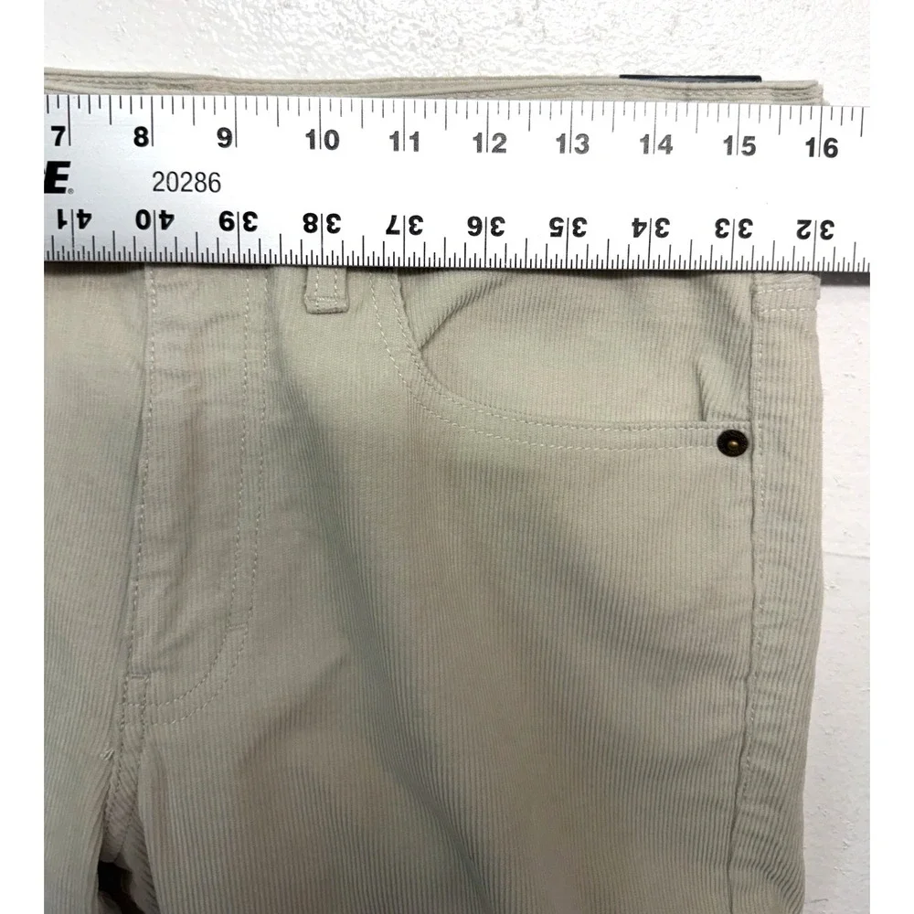 NEW J Crew 30x32 Stone Beige Corduroy‎ Pants 5 Pocket Cord Straight Flex Stretch